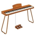 thumbnail image 1 of Ktaxon 88 Key Digital Piano Semi Weighted Keyboard for Beginners with Triple Pedal, Headphone, Brown, 1 of 11