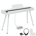 thumbnail image 1 of Ktaxon 88 Key Keyboard Piano Weighted Action Electronic Keyboard, Digital Piano with 3-Pedal Unit, Removable Music Stand, Stereo Headphone,White, 1 of 7