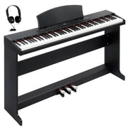 Ktaxon 88 Key Semi-Weighted Digital Piano Keyboard for Beginner with MIDI Bluetooth, Triple Pedals, Headphone, Black