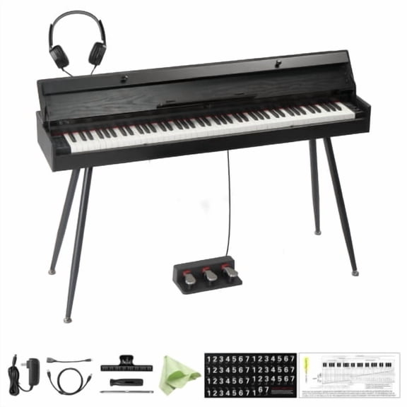 Ktaxon 88 Key Semi-Weighted Digital Piano with 3-Pedal Unit, Flip-Top Cover Electric Keyboard, MIDI, for Beginners & Practice