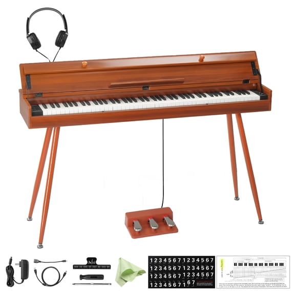 Ktaxon 88 Key Semi-Weighted Digital Piano with 3-Pedal Unit, Flip-Top Cover Electric Keyboard Piano, Bluetooth MIDI, for Beginners & Practice