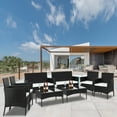 Ktaxon 8PCS Patio Rattan Furniture Set,Ratten Cushioned Sofa Coffee