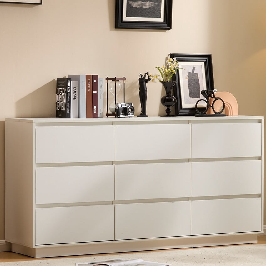 Ktaxon 9 Drawer Dresser Wood Dresser Storage Cabinet Drawer