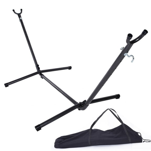 Ktaxon 9 FT Hammock Stand Only Heavy Duty Indoor Outdoor Universal Space Saving Steel with Carrying Case Black
