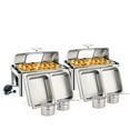thumbnail image 1 of Ktaxon 9 QT 2 Packs Stainless Steel Chafing Dish Buffet Set with Electric & Fuel Heating,Roll Top Catering Chafer Server with Full Size & 2 Detachable Food Pans, 1 of 9