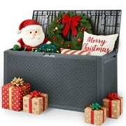 Ktaxon 90 gal Outdoor Garden Plastic Storage Deck Box Gray