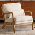 thumbnail image 1 of Ktaxon Accent Chair Chenille Upholstered Armchair, Reading Club Chair with Pillow and Solid Wood Frame for Living Room Bedroom Furniture Beige, 1 of 9