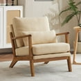 thumbnail image 1 of Ktaxon Accent Chair Teddy Velvet Upholstered Armchair, Reading Club Chair with Pillow for Living Room Bedroom Furniture Khaki, 1 of 6