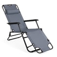 thumbnail image 1 of Ktaxon Adjustable 2-in-1 Folding Chaise Lounge Chair - Versatile Tanning Recliner with Removable Pillow for Indoor & Outdoor Use, Gray, 1 of 10