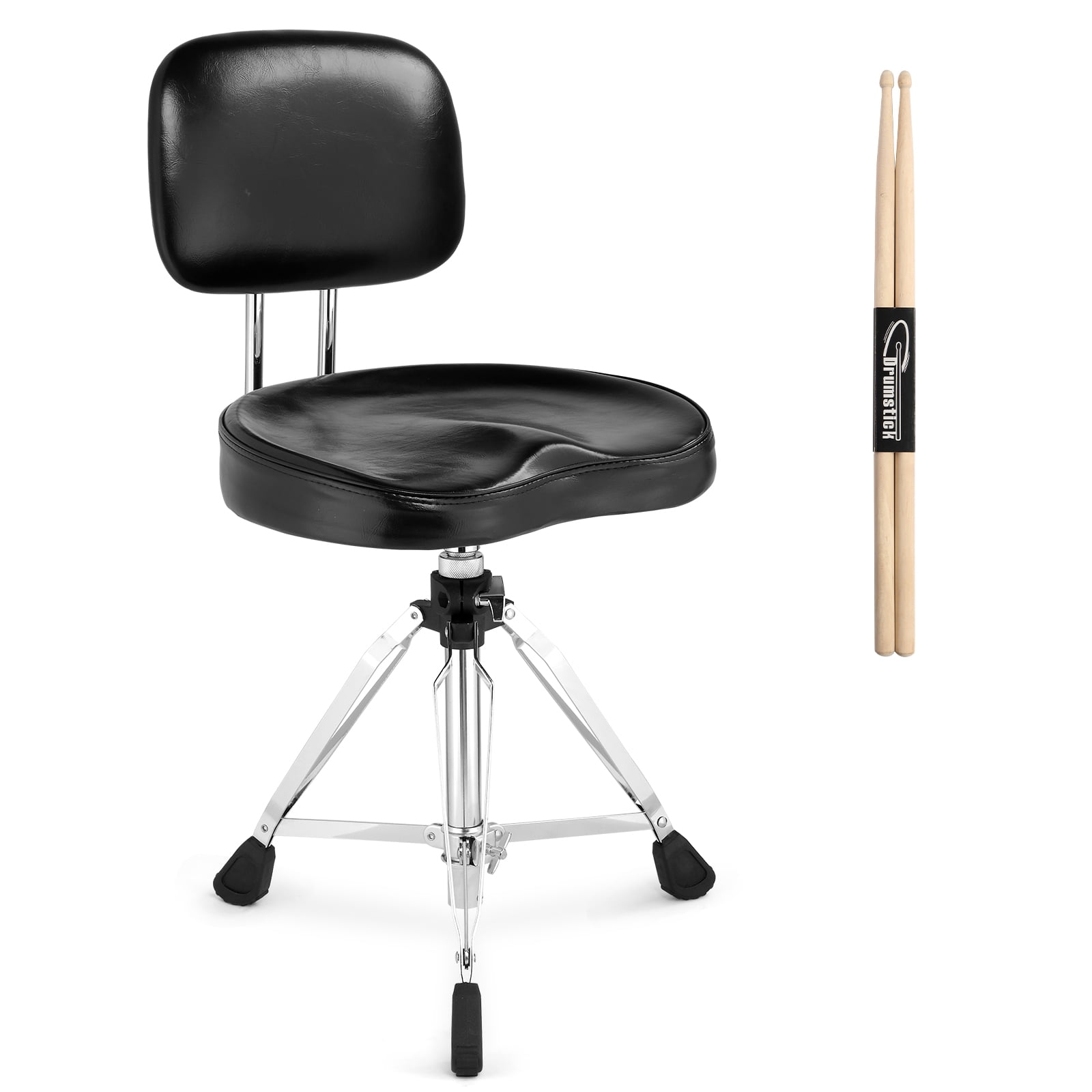 Ktaxon Adjustable Drum Throne Stool with Backrest, 360° Rotating, Heart-Shaped Cushion, Brown