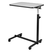 Ktaxon Adjustable Overbed Bedside Table Lap Desk with Wheels for Home Office, Gray
