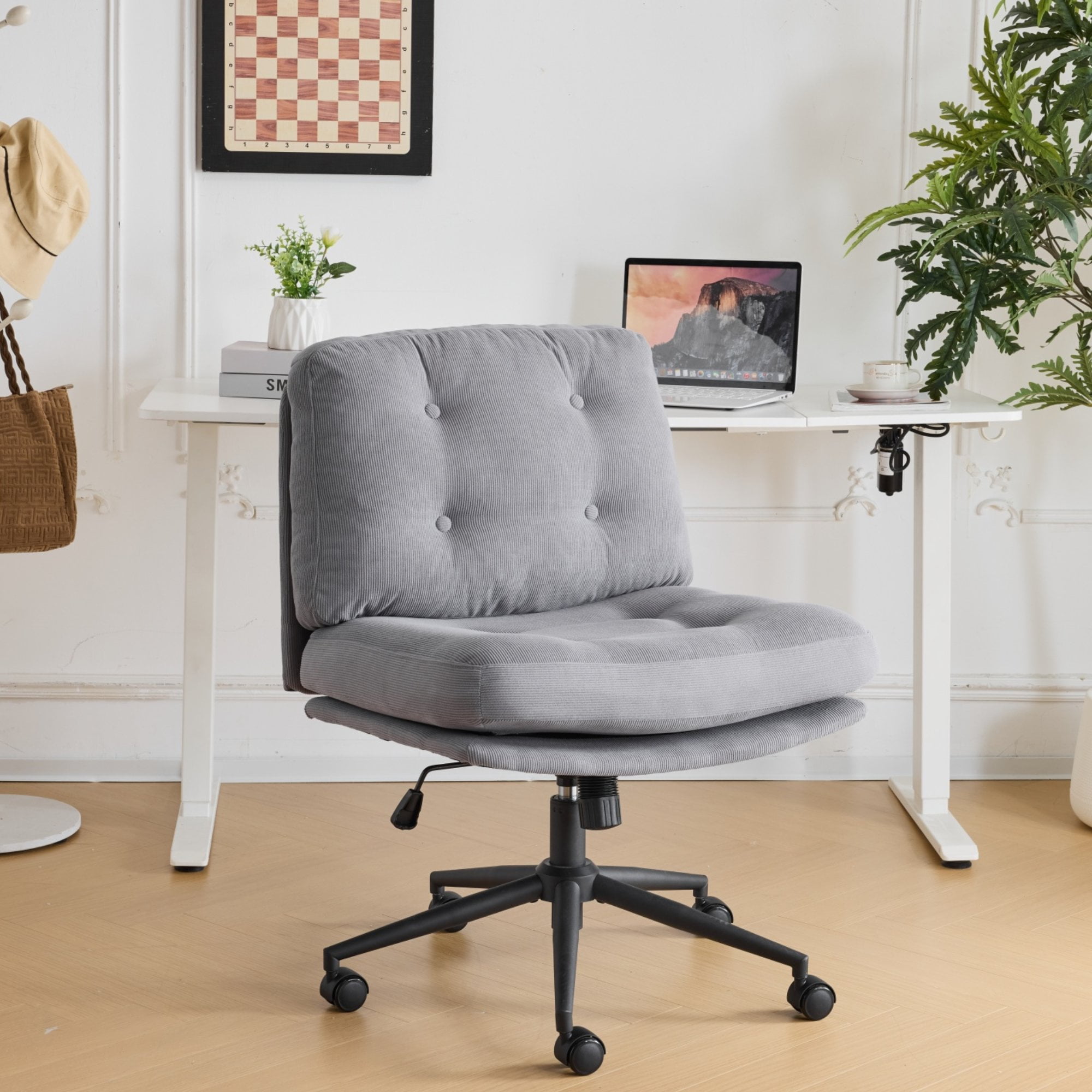 COSTWAY Kids Ergonomic Mesh Desk Chair - Height Adjustable, Swivel Task Chair With Casters, Grey - View #9