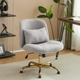 thumbnail image 1 of Ktaxon  Armless Office Chair Swivel Study Chair Adjustable Desk Chair with Wheels and Lumbar Pillow for Conference and Home Gray, 1 of 9