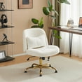 thumbnail image 1 of Ktaxon  Armless Office Chair Swivel Study Chair Adjustable Desk Chair with Wheels and Lumbar Pillow for Conference and Home White, 1 of 9