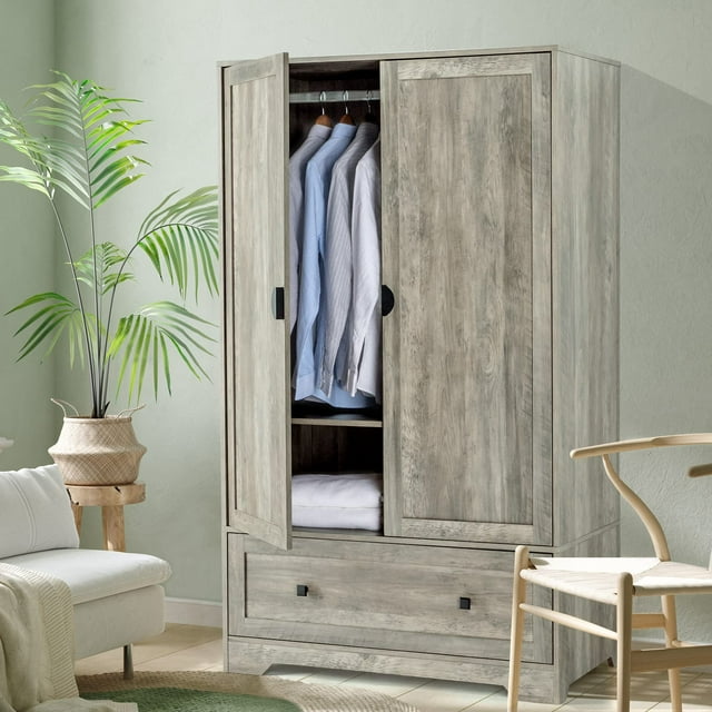 Ktaxon Armoire Wardrobe Closet with Hanging Rod, Adjustable Shelves and