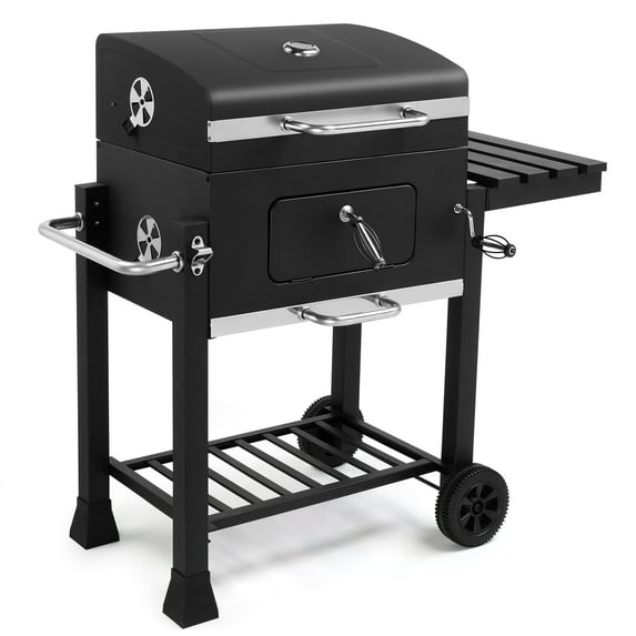 Ktaxon BBQ Grill Outdoor Charcoal Grill Smoker for Patio Backyard,Black