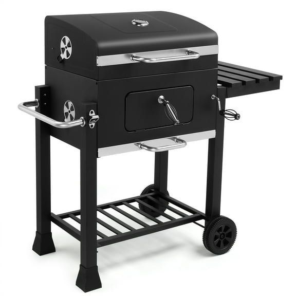 Ktaxon BBQ Grill Outdoor Charcoal Grill Smoker for Patio Backyard,Black