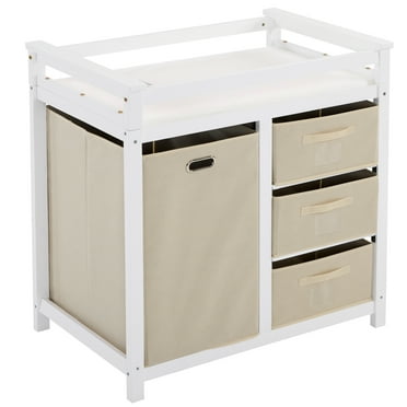 Ktaxon Baby Changing Table with 3 Storage Drawers, Baby Changing Station, Diaper Changing Station - White