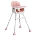thumbnail image 1 of Ktaxon Baby High Chair, Convertible 3 in 1 High Chairs for Babies and Toddlers, Baby Highchair with 5-Point Safety Harness, Adjustable Height & Dining Tray, Pink, 1 of 7