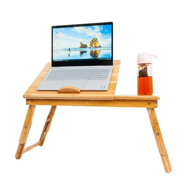 Ktaxon Bamboo Portable Laptop Notebook Computer Desk Bed Tray Stand Foldable Table with Drawer