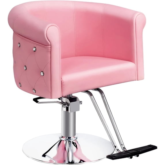 UBesGoo Barber Chair Salon Styling Chair Black Gold Hydraulic Pump, Pink