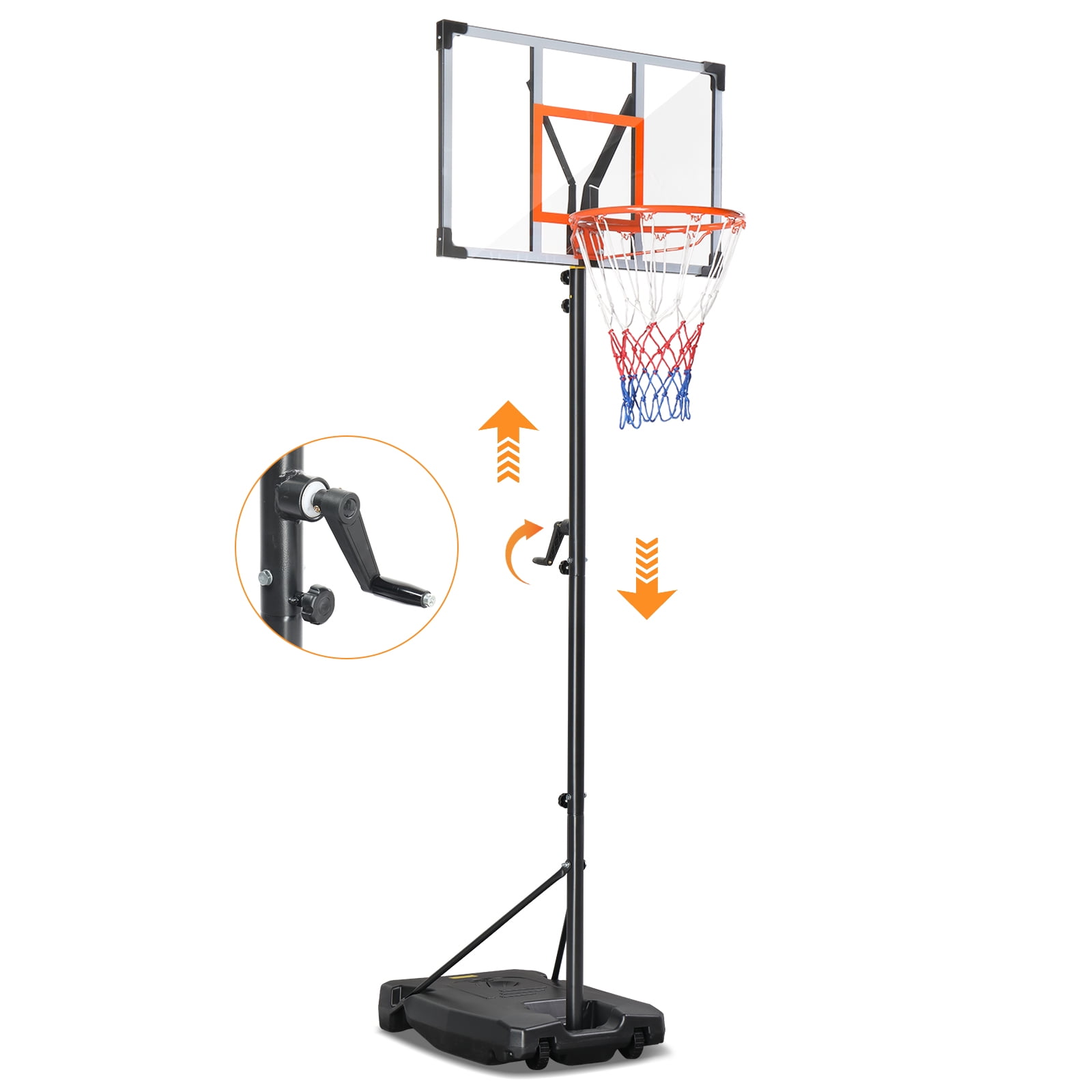 Ktaxon Basketball Hoop Outdoor 8.53ft Adjustable Quickly, Basketball Set for Kids Adults