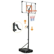 Ktaxon Basketball Hoop Outdoor 8.53ft Adjustable Quickly, Basketball Set for Kids Adults