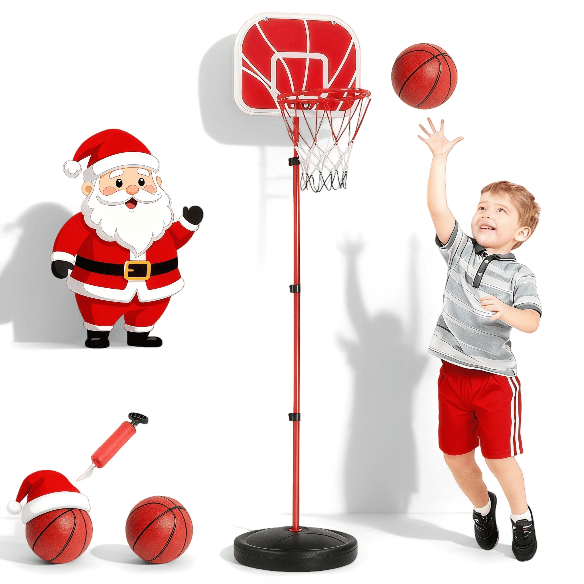 Ktaxon Kids Basketball Hoop Adjustable Height 2.8-4 FT, Toddler Basketball Hoop Indoor Outdoor for Age 2-5