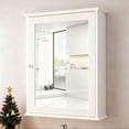 thumbnail image 1 of Ktaxon Bathroom Cabinet Wall Mount Mirrored Medicine Cabinet Storage Organizer with Single Door and Adjustable Shelves White, 1 of 13