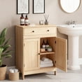 thumbnail image 1 of Ktaxon Bathroom Floor Cabinet, Freestanding Storage Cupboard w/ Drawer and 2 Doors, Wood, 1 of 17