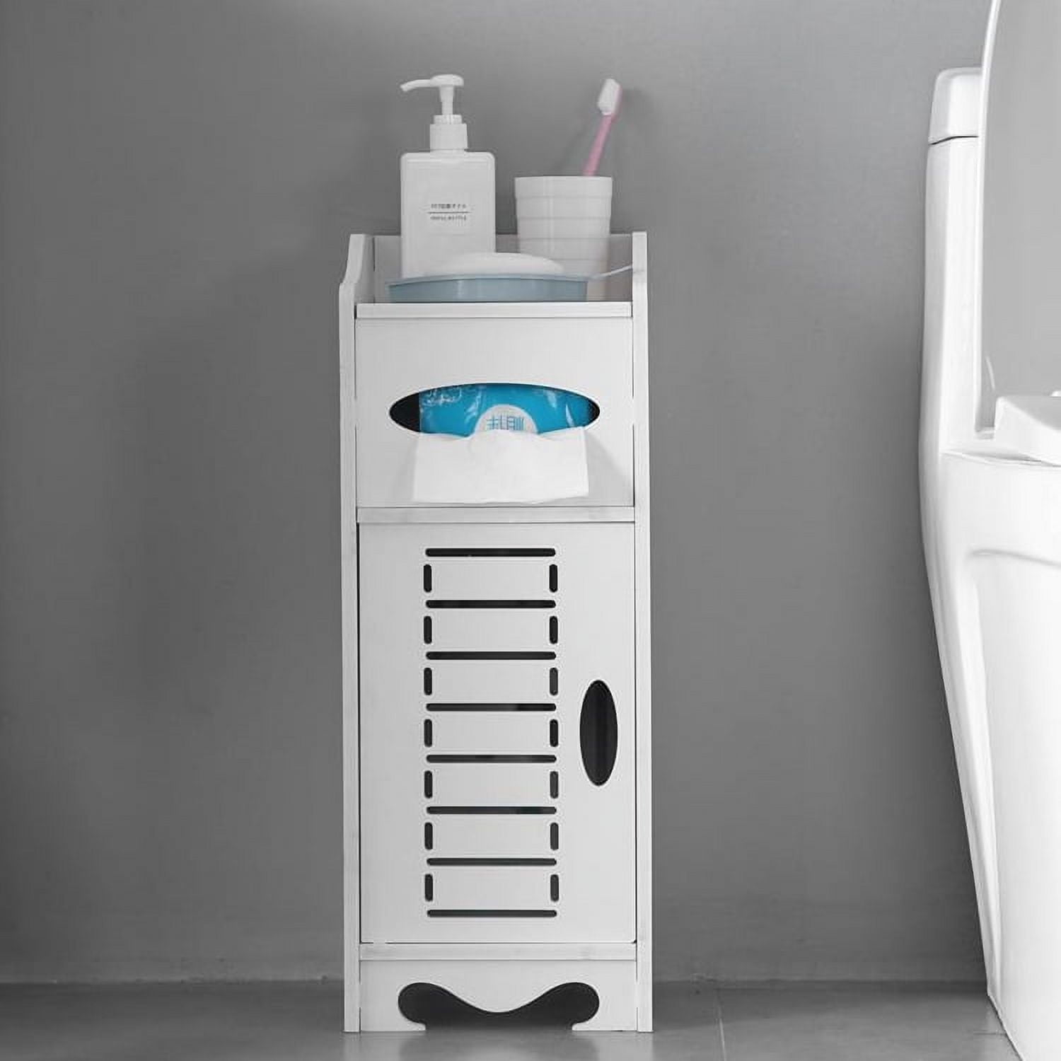 Ktaxon Small Free Standing Narrow Space Bathroom Floor Cabinet, 2 Tier ...