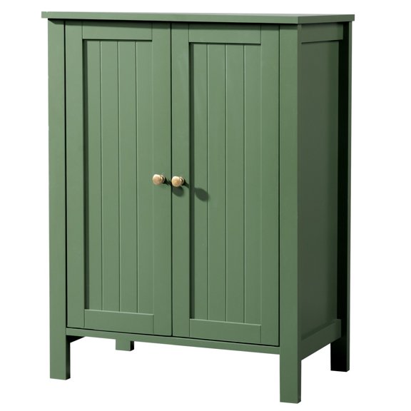 Ktaxon Bathroom Floor Cabinet Storage with 2 Doors and Adjustable Shelves, Green