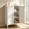 thumbnail image 1 of Ktaxon Bathroom Floor Cabinet Storage with 2 Doors and Adjustable Shelves, White Finish, 1 of 17