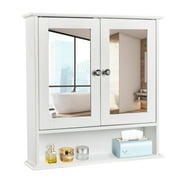 Ktaxon Bathroom Medicine Cabinet, Wall Storage Cabinet with 2 Mirror Doors and Shelves, White