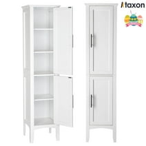 Ktaxon Bathroom Storage Cabinet Narrow Tall, Freestanding Cabinet Storage Tower with 2 Door, White