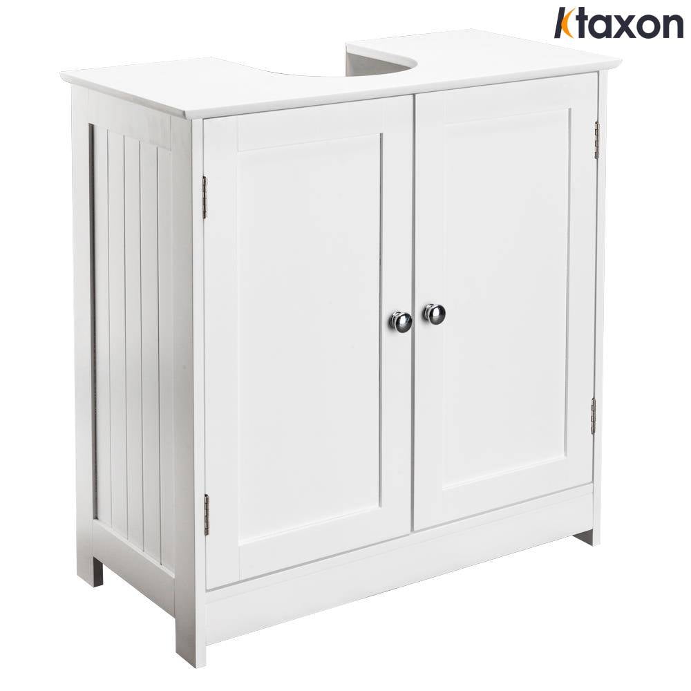 FCH Ktaxon Bathroom Vanity Under Sink Pedestal with 2 Doors, Basin Cabinet with Adjustable Shelf, White