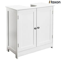 Ktaxon Bathroom Vanity Under Sink Pedestal with 2 Doors, Basin Cabinet with Adjustable Shelf, White