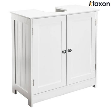 Ktaxon Bathroom Vanity Under Sink Pedestal with 2 Doors, Basin Cabinet with Adjustable Shelf, White