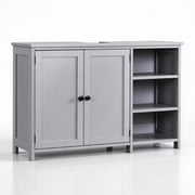 Ktaxon Bathroom Vanity Under Sink Pedestal with Two Doors and Three Adjustable - height Shelves, Gray
