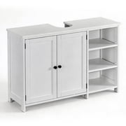 Ktaxon Bathroom Vanity Under Sink Pedestal with Two Doors and Three Adjustable - height Shelves, White