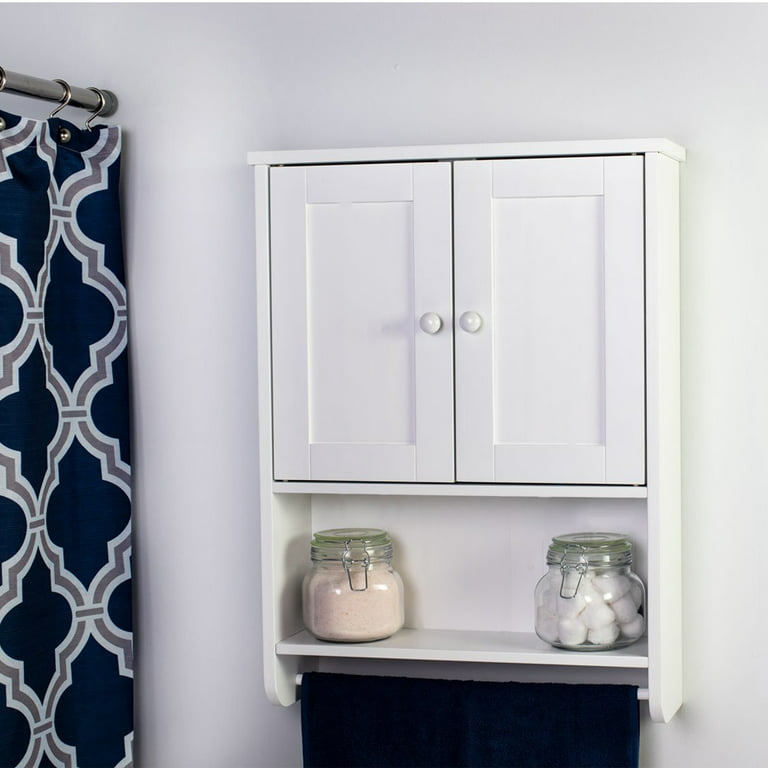 Bathroom Organizer Wall Shelf With Towel Hooks – KBNDecor