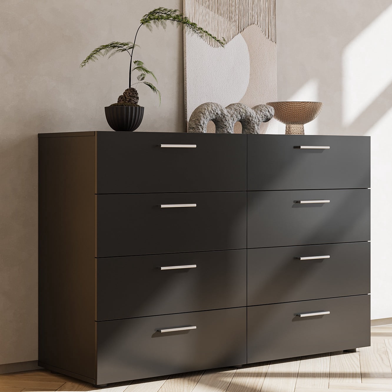 8 drawer double dresser black Tvilum Austin 8 Drawer Double Dresser, Black Woodgrain