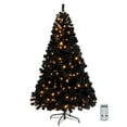 thumbnail image 1 of Ktaxon Black Christmas Tree 6ft Artificial Xmas Tree with 250 LEDs,Indoor Holidays Decoration,8 Modes, 1 of 9