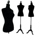 thumbnail image 1 of Ktaxon Black Female Mannequin Torso Dress Form Display W/ Black Tripod Stand, 1 of 9