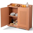 thumbnail image 1 of Ktaxon Brown PVC Outdoor Storage Cabinet, Weatherproof Patio Tool Organizer with Shelves for Garden Yard, 1 of 15
