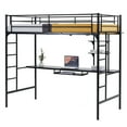 Ktaxon Bunk Bed, Loft Bed Twin Size, Metal Loft Bed with Desk and