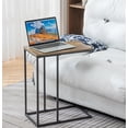 thumbnail image 1 of Ktaxon C Shaped End Table, Sofa Side Table for Living Room, Couch and Recliner Snack Table for Bedroom, Rustic Brown, 1 of 7