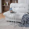 thumbnail image 1 of Ktaxon 22.8" C-Shaped End Table for Living Room, Couch Snack Side Table for Bedroom White, 1 of 10