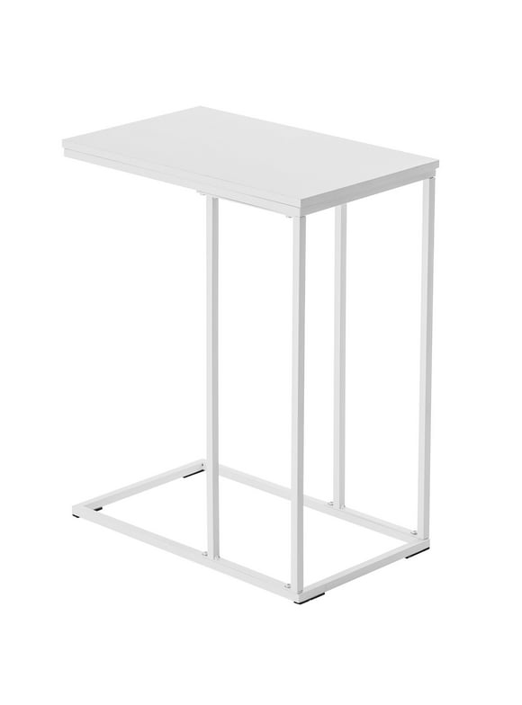 Ktaxon C Shaped End Table, Side Table Living Room, C Table for Sofa, Couch Table, Snack Side Table for Bedroom White