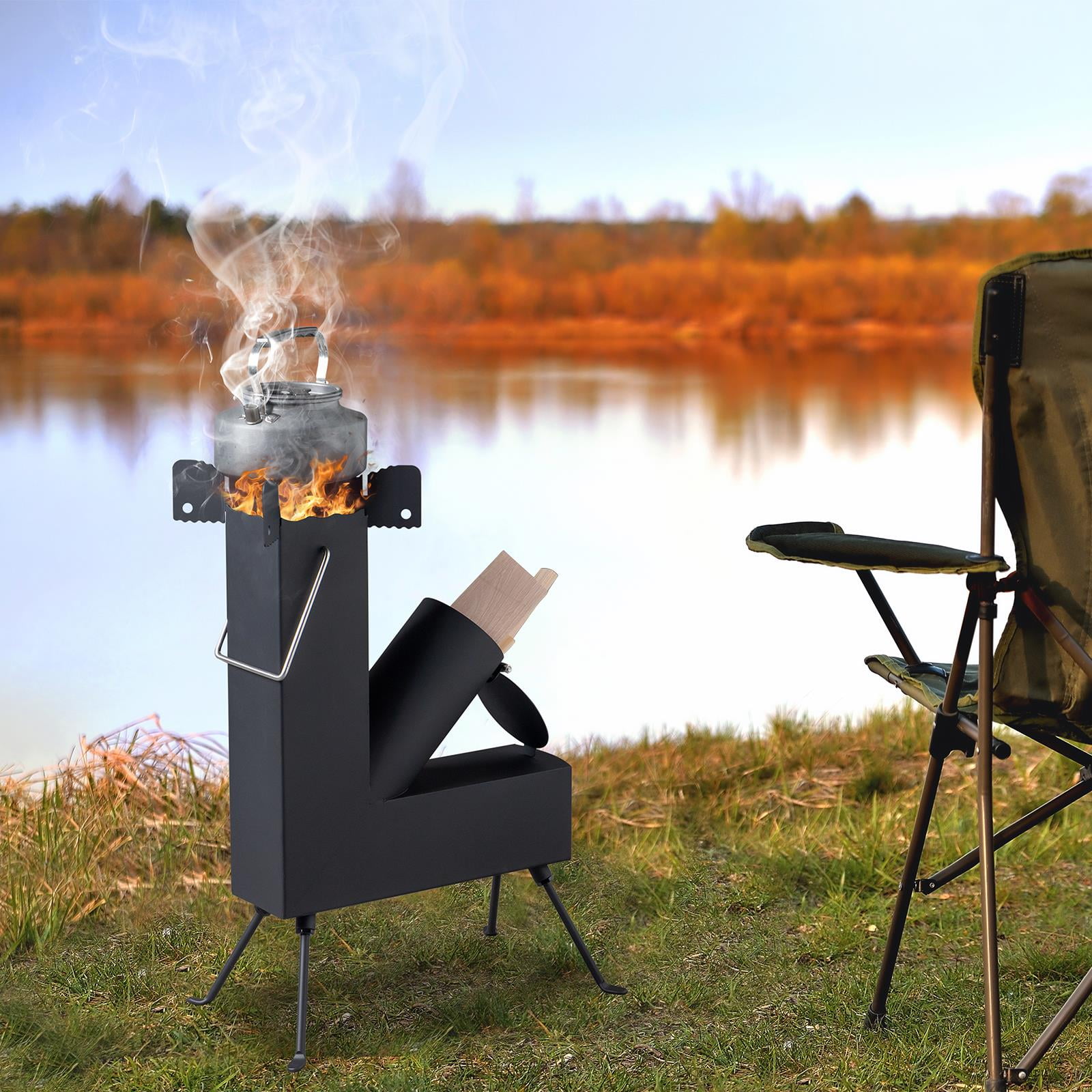 Bushcraft – poêle à fusée de survie, grill portable, barbecue argentin, feu de camp en plein air - France